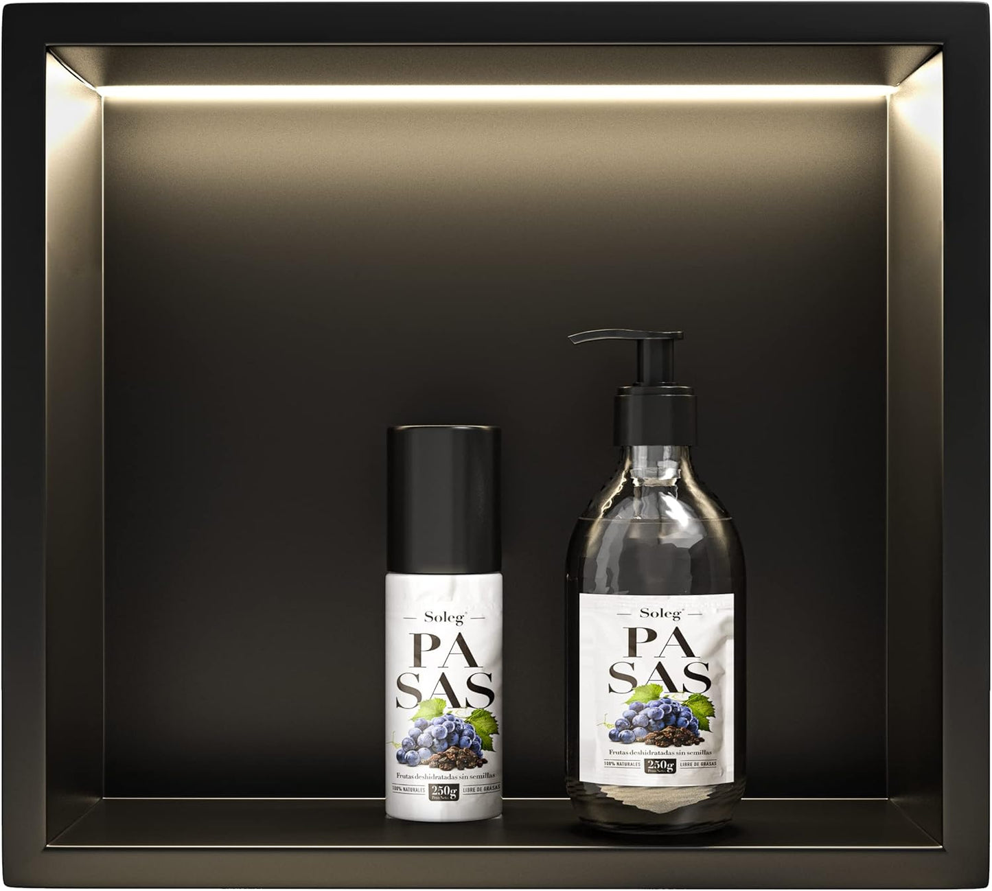 Led Shower Niche 12in X 12in Matte Black for Modern Bathrooms