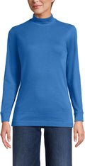 Women's Long Sleeve Cotton Mock Turtleneck Shirt for Comfort