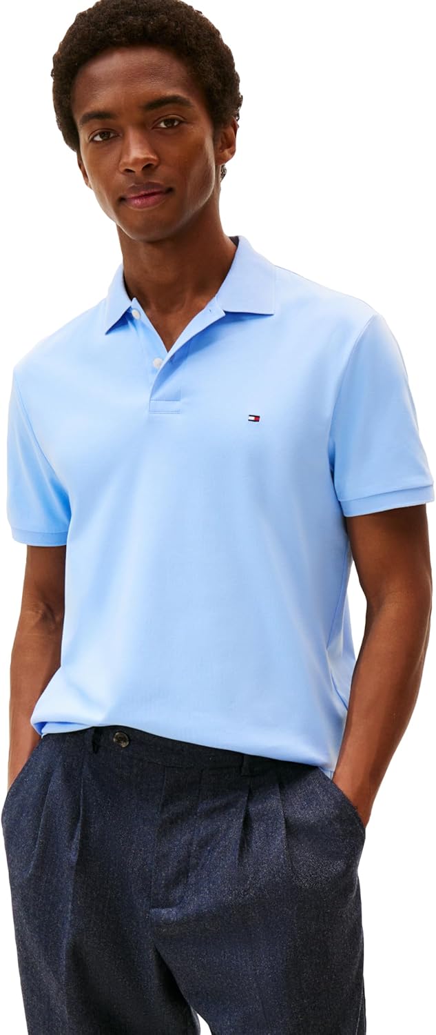 Tommy Hilfiger Mens Short Sleeve Casual Polo Shirts for Comfort