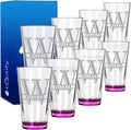 Personalized Beer Glasses Set of 8 Engraved Pink 16oz Pint Glasses