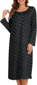 Women's Cotton Nightgown Sleep Dress Short/Long Sleeve - Soft Comfort