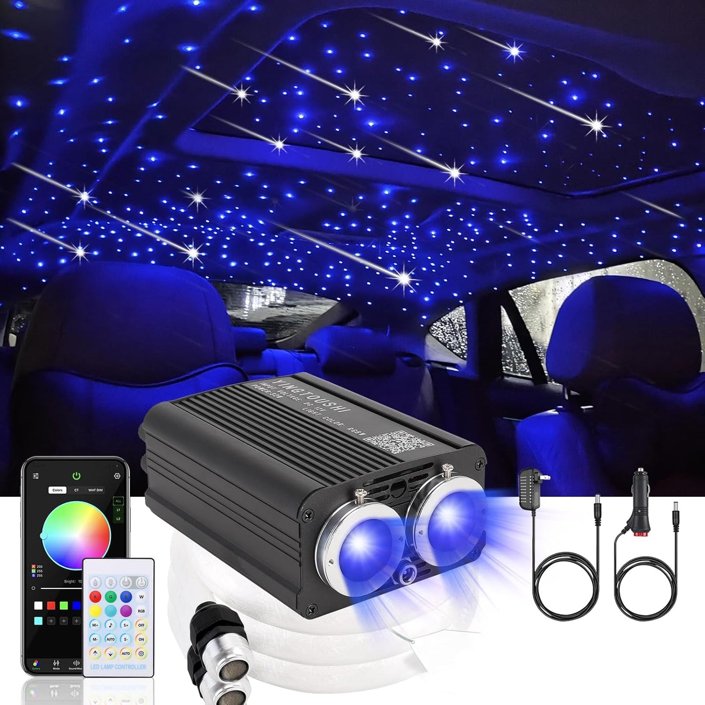 Twinkle Headliner Star Light Kit for Car Roof and Home Ceiling