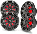 Kicker 8ft Charcoal Marine LED Speakers - 2-Pairs OEM Replacement