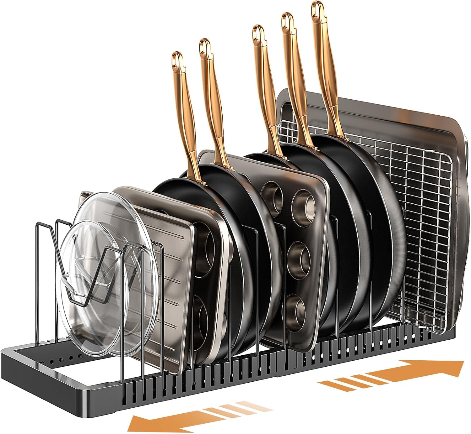 Expandable Pot Lid Organizer Holder for Kitchen Storage Needs