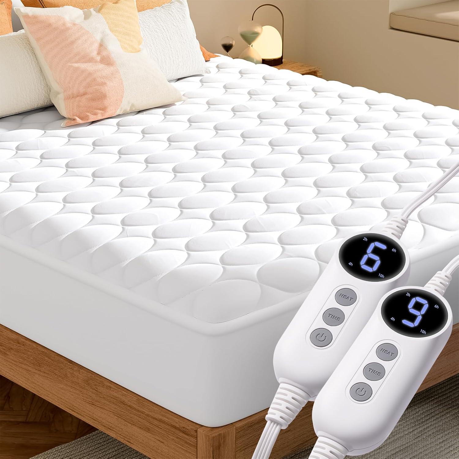 MASVIS Heated Mattress Pad Queen Size with Dual Control Features