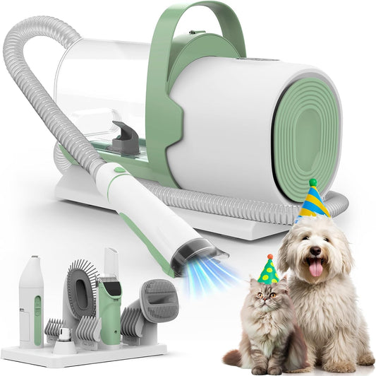 2.5L Dog Grooming Vacuum Kit - 7 Tools, 11000Pa Power - Shedding Solution!