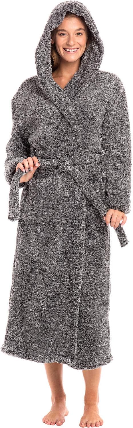 Alexander Del Rossa Womens Fluffy Plush Robe for Cozy Comfort