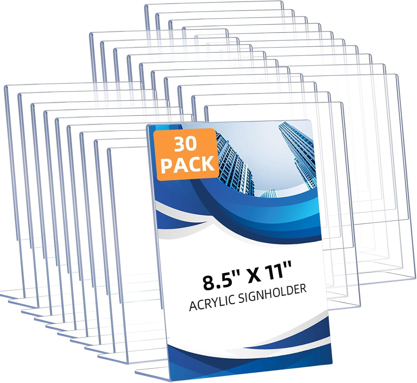 30 Pack Acrylic Sign Holder 8.5 x 11 for Versatile Displays