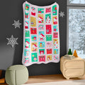 Hello Kitty Holiday Christmas Advent Calendar Blanket - Cozy Plush