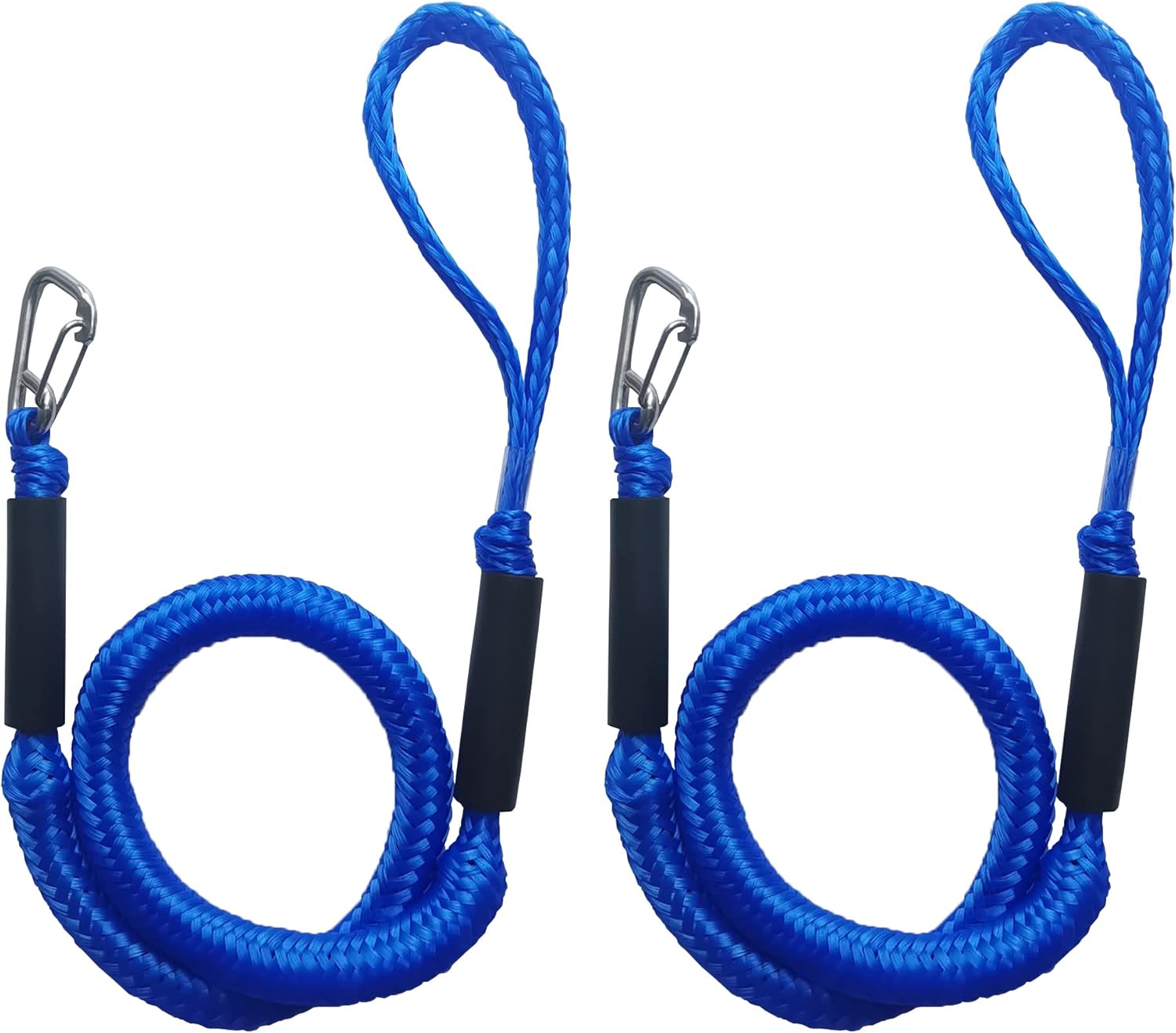 Bungee Dock Lines for Boats 4 ft - Heavy-Duty Elastic Ropes
