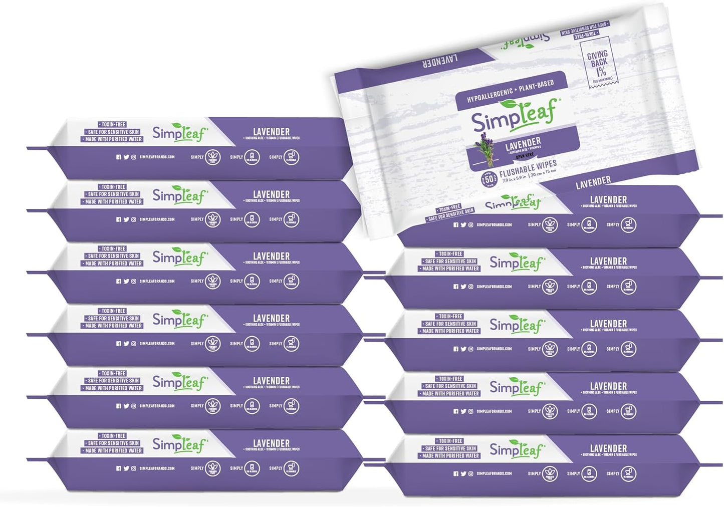 Flushable Wet Wipes Lavender for Sensitive Skin - 600 Counts