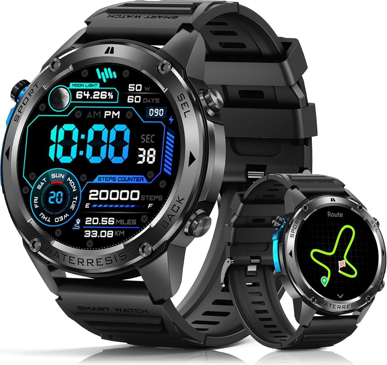 Military Smart Watch with GPS, Compass, Altimeter & More