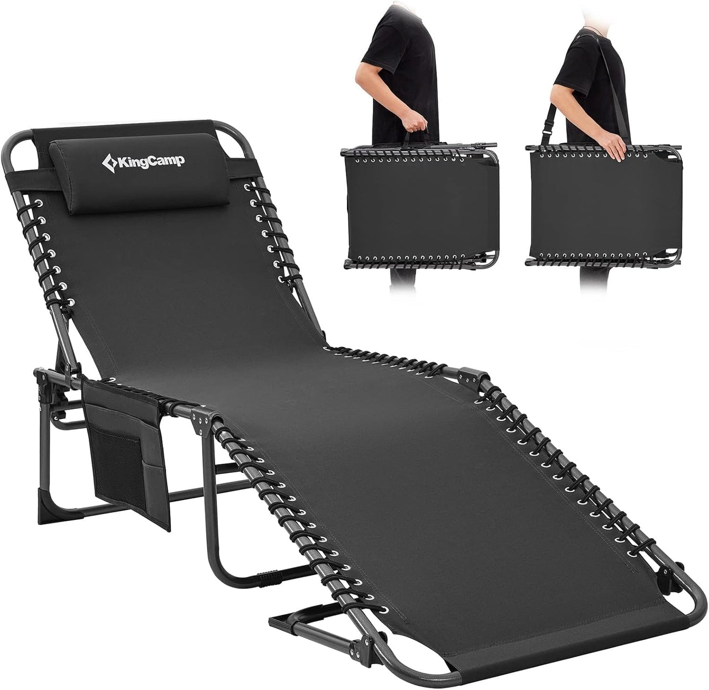 KingCamp Lounge Chair Outdoor: Portable Folding Tanning Chair