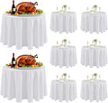8 Pack White Round Table Cloth 90 in Tablecloths - Reusable Event