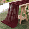 MDS Pack of 25 Burgundy 14ft Chiffon Table Runner for Events