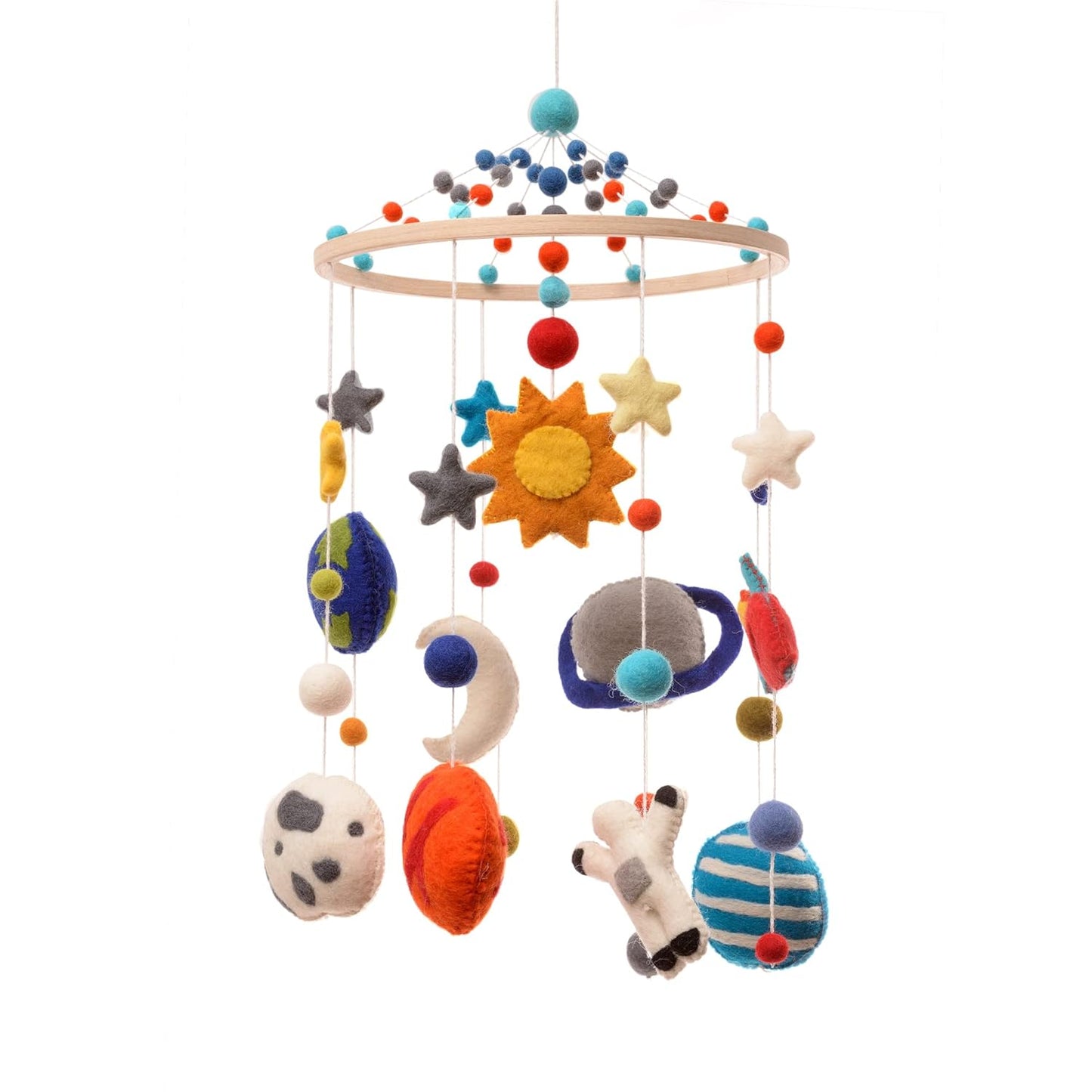 Space Nursery Mobile - Colorful Handmade Decor for Crib