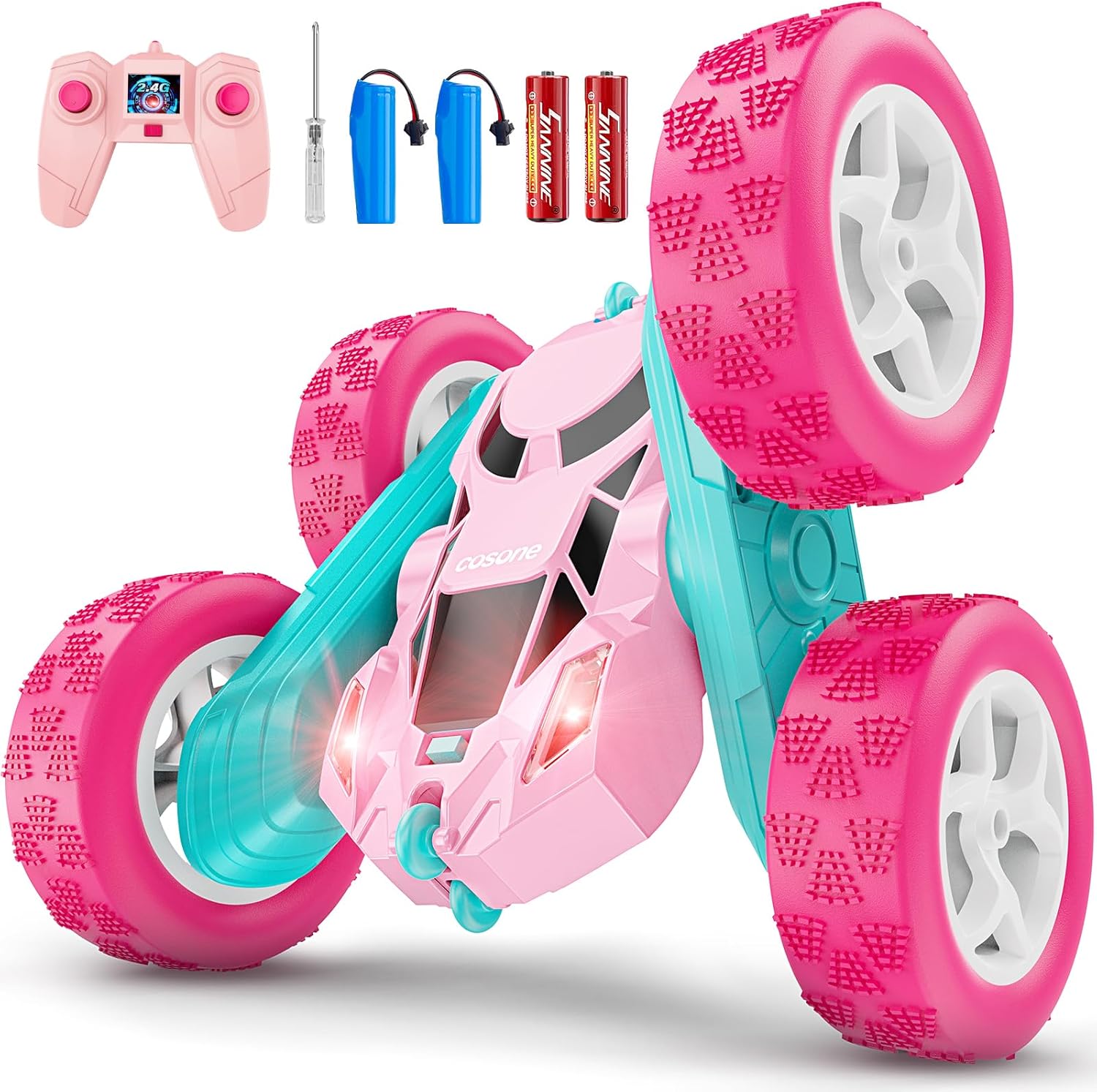 Pink Remote Control Car for Girls - 4WD Stunt Car Fun