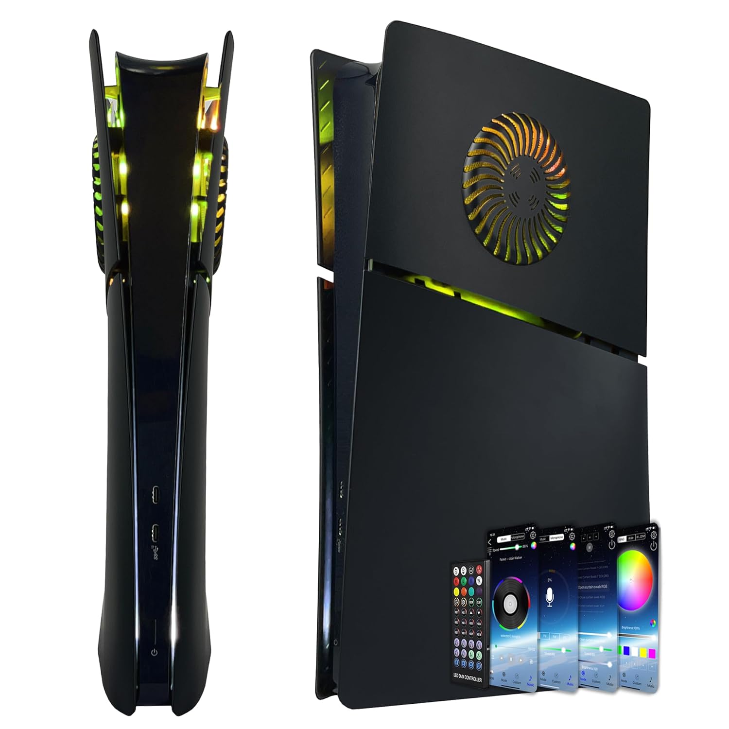 RGB Light Strip Cover Plates for PS5 Slim with Dust Filter