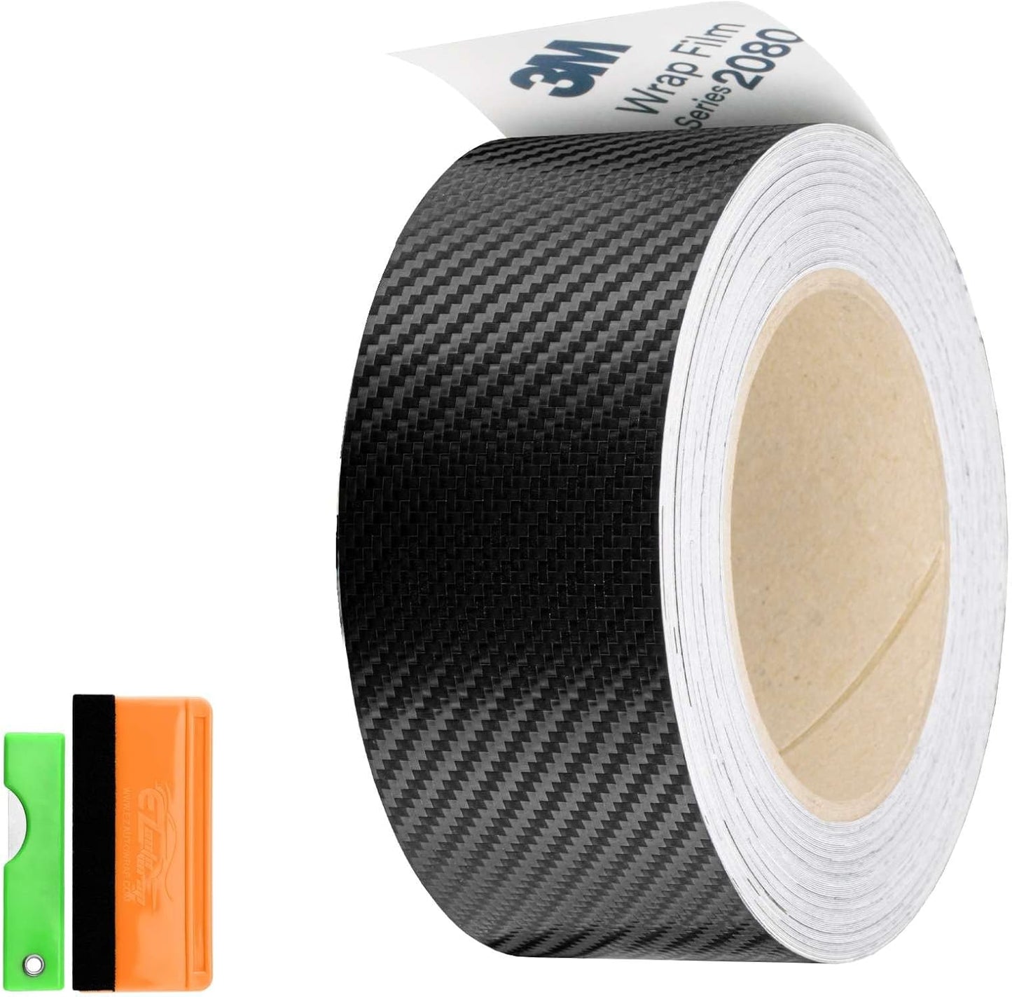 4in x 50ft Carbon Fiber Vinyl Wrap Kit for Chrome Delete