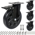 6 Inch Caster Wheels 3000lbs Heavy Duty Set of 4 - Quiet Locking