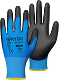 KAYGO Safety Work Gloves PU Coated 60 Pairs - Smooth Grip, Breathable