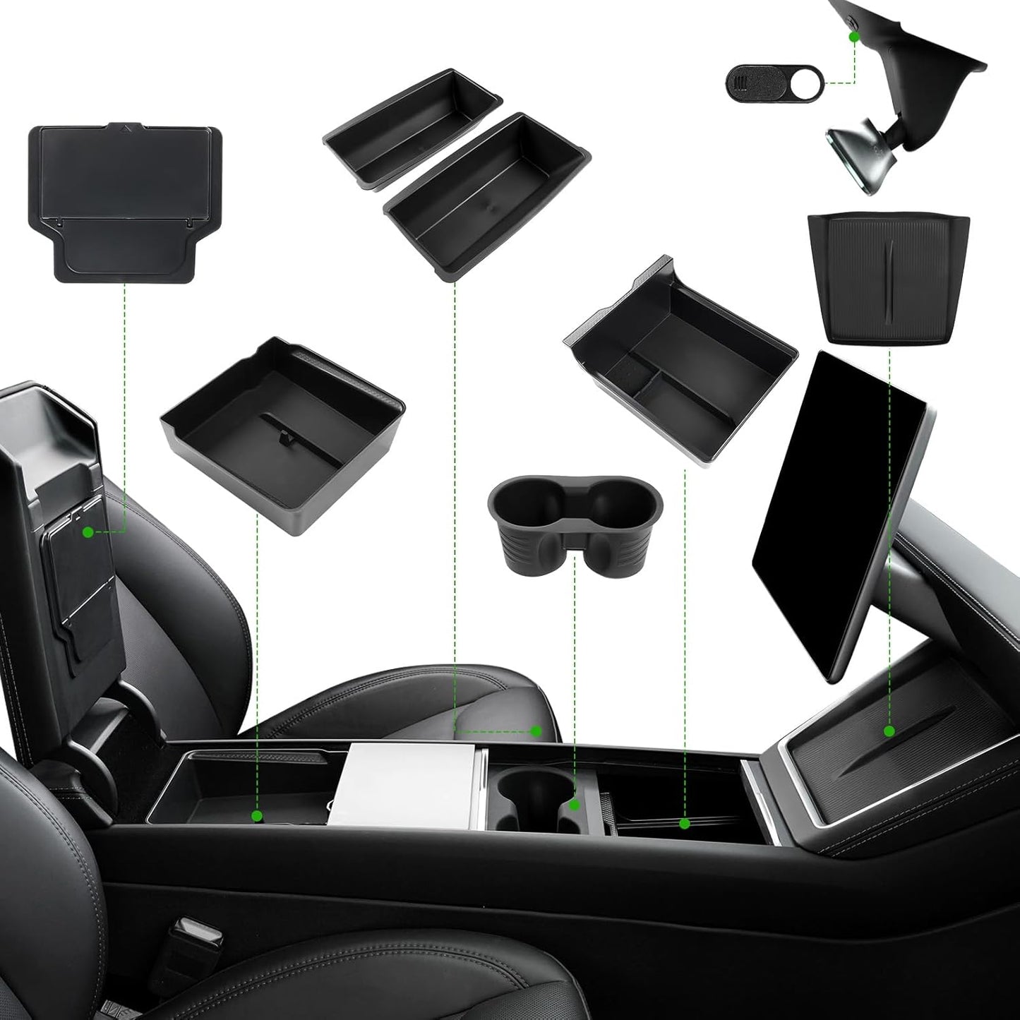 10PCS Center Console Organizer Tray for Tesla Model Y Juniper