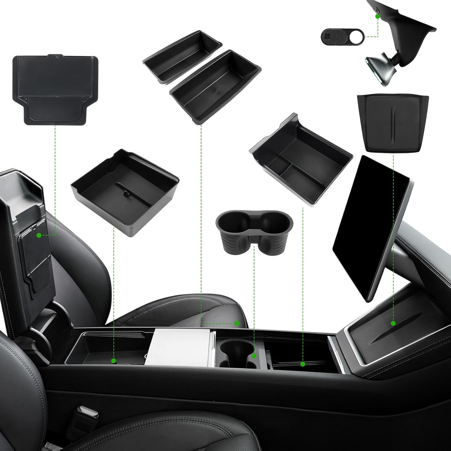 10PCS Center Console Organizer Tray for Tesla Model Y Juniper