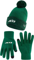 Ultra Game NFL Super Soft Two Tone Beanie with Touchscreen Gloves
