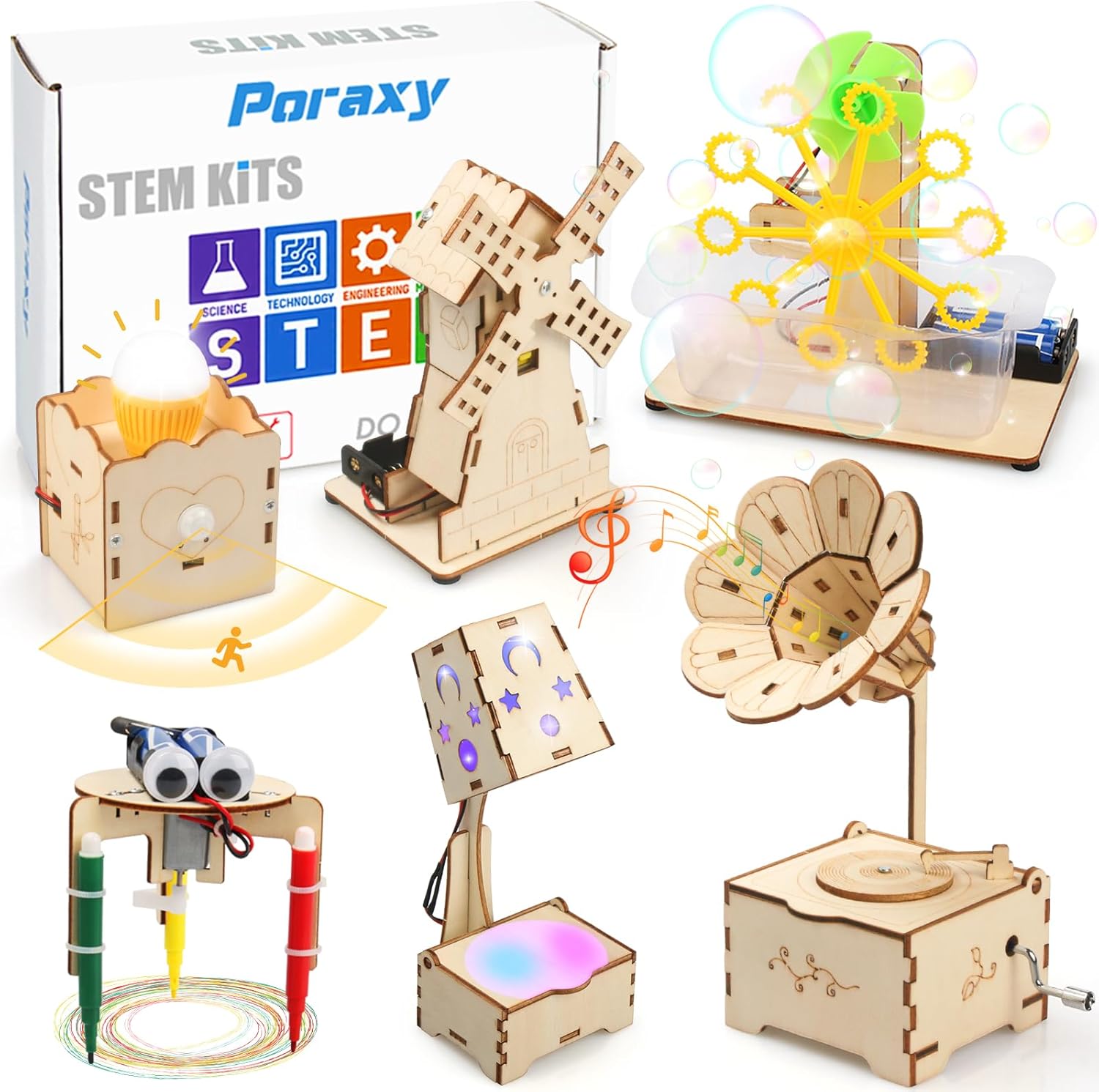 Poraxy 6-in-1 STEM Kits: Engaging Science & Building Fun!