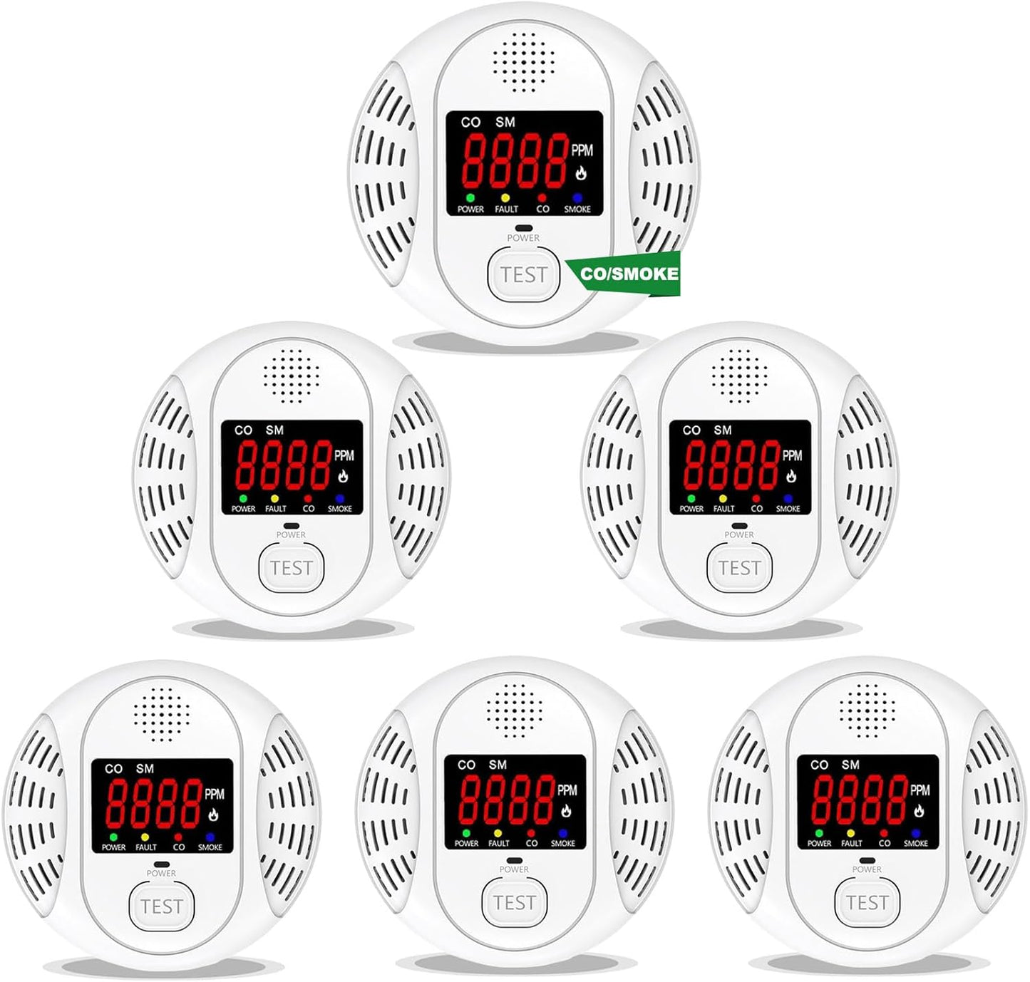 Carbon Monoxide and Smoke Detector with LCD Display for Safety