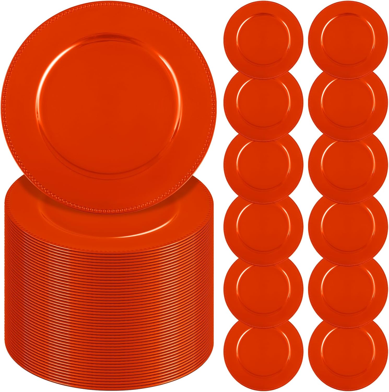 Vintage Orange Beaded Charger Plates - Set of 60