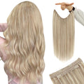 18 in Wire Hair Extensions Blonde Headband - Natural Look