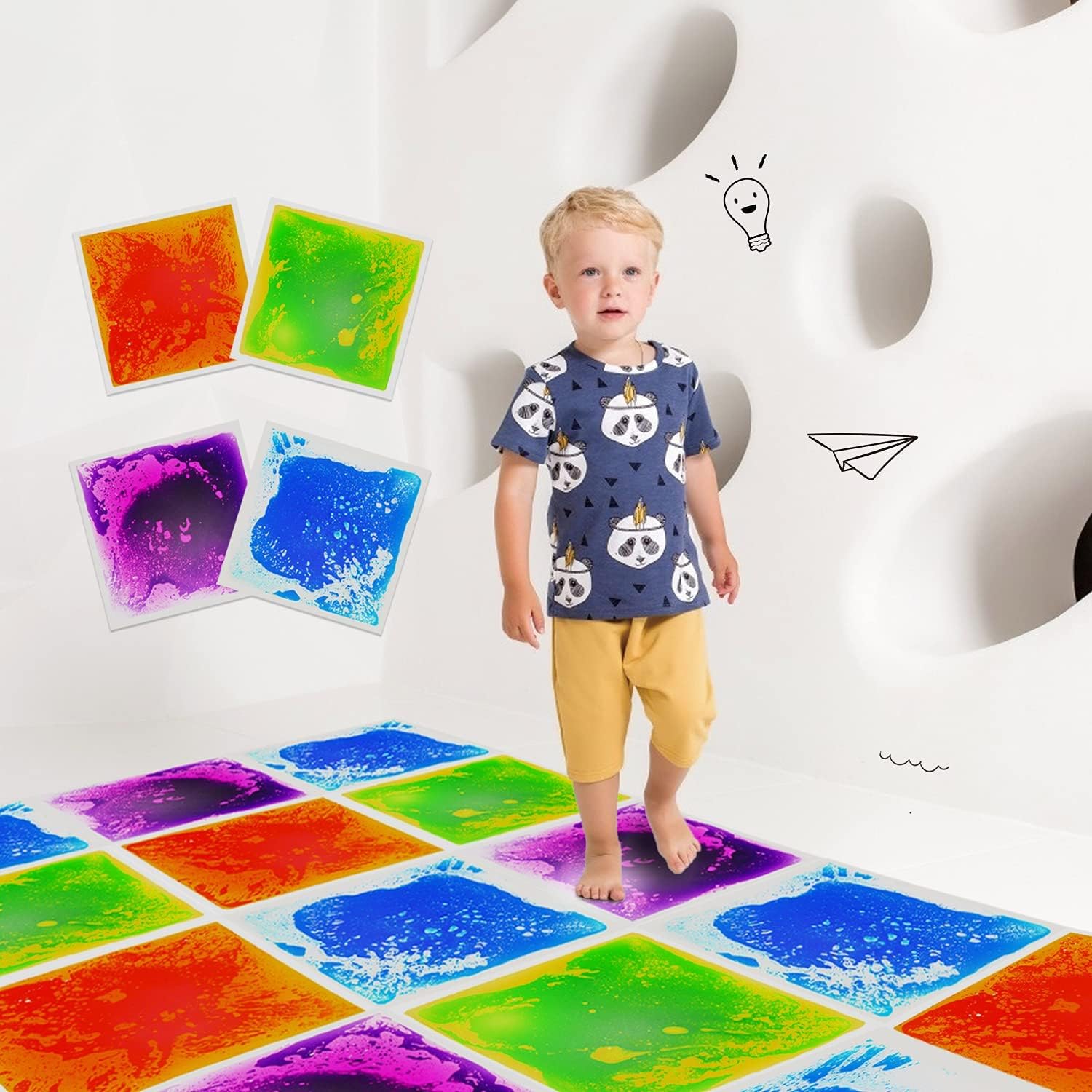 edusense Sensory Liquid Floor Tiles - Anti-Slip Early Learning Fun!
