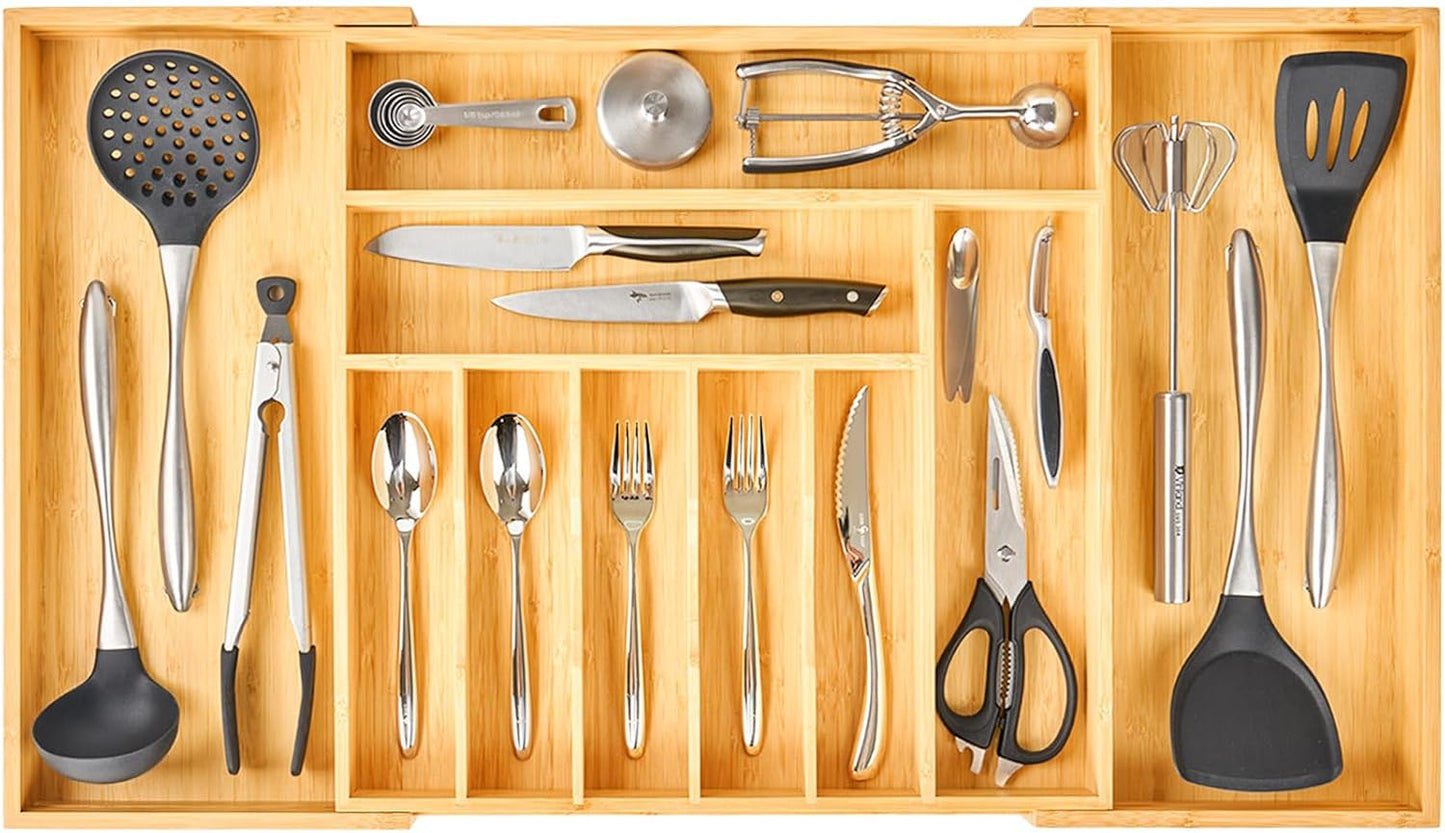 Umilife Extra Large Expandable Kitchen Silverware Organizer