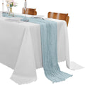 Light Blue Cheesecloth Table Runner 17 x 108 in 15 Pack - Rustic Sheer