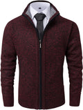 Vcansion Men's Classic Cardigan Sweater Stand Collar Slim Fit - Casual