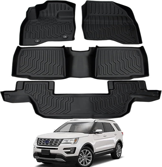 All Weather Rubber Car Floor Mats for 2011-2014 Ford Explorer