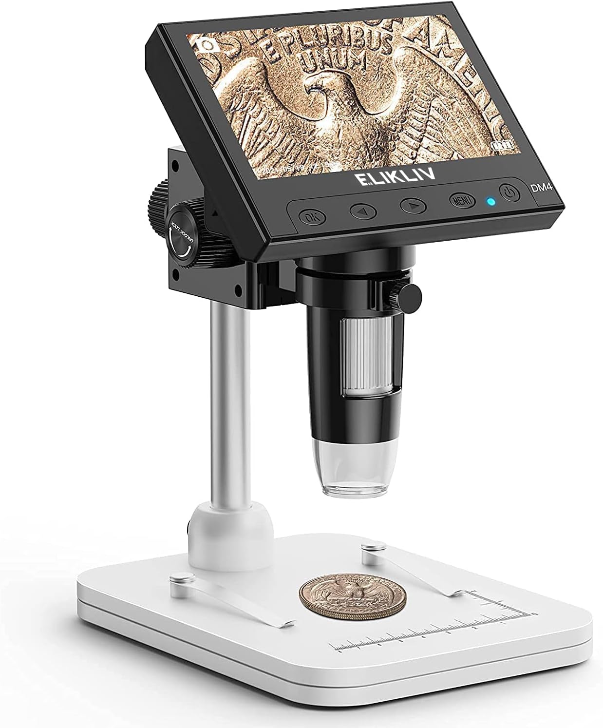 Elikliv Microscope 1000x with 8 LED Lights for Coin Collectors