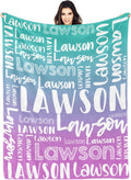 Personalized Name Blanket for Babies Kids Adults - Soft Flannel Throw