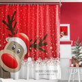 Waterproof Christmas Shower Curtain - Festive Reindeer Design