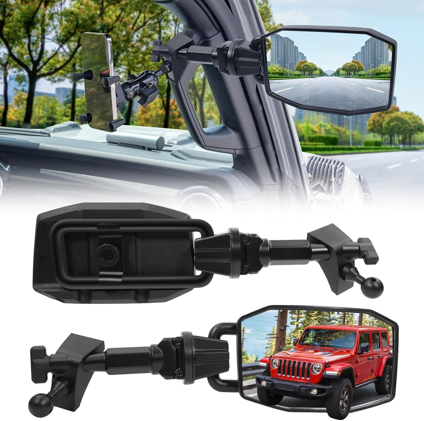 Upgraded Mirrors Doors Off for Jeep Wrangler JL and Gladiator JT