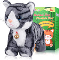 Pattern Gray Robotic Cat Toy for Kids - Interactive Touch Kitten