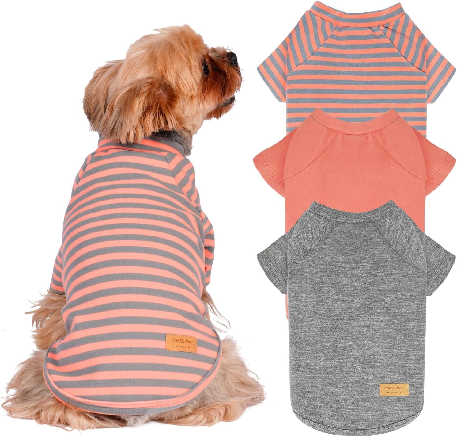 KYEESE 3Pack Dog Sweater Lightweight Comfy Pet Fleece Coat