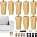 TURSTIN Set of 8 Square Solid Wood Couch Legs for Furniture