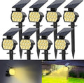 Solar Spot Lights Outdoor 8 Pack - Bright Adjustable Landscape