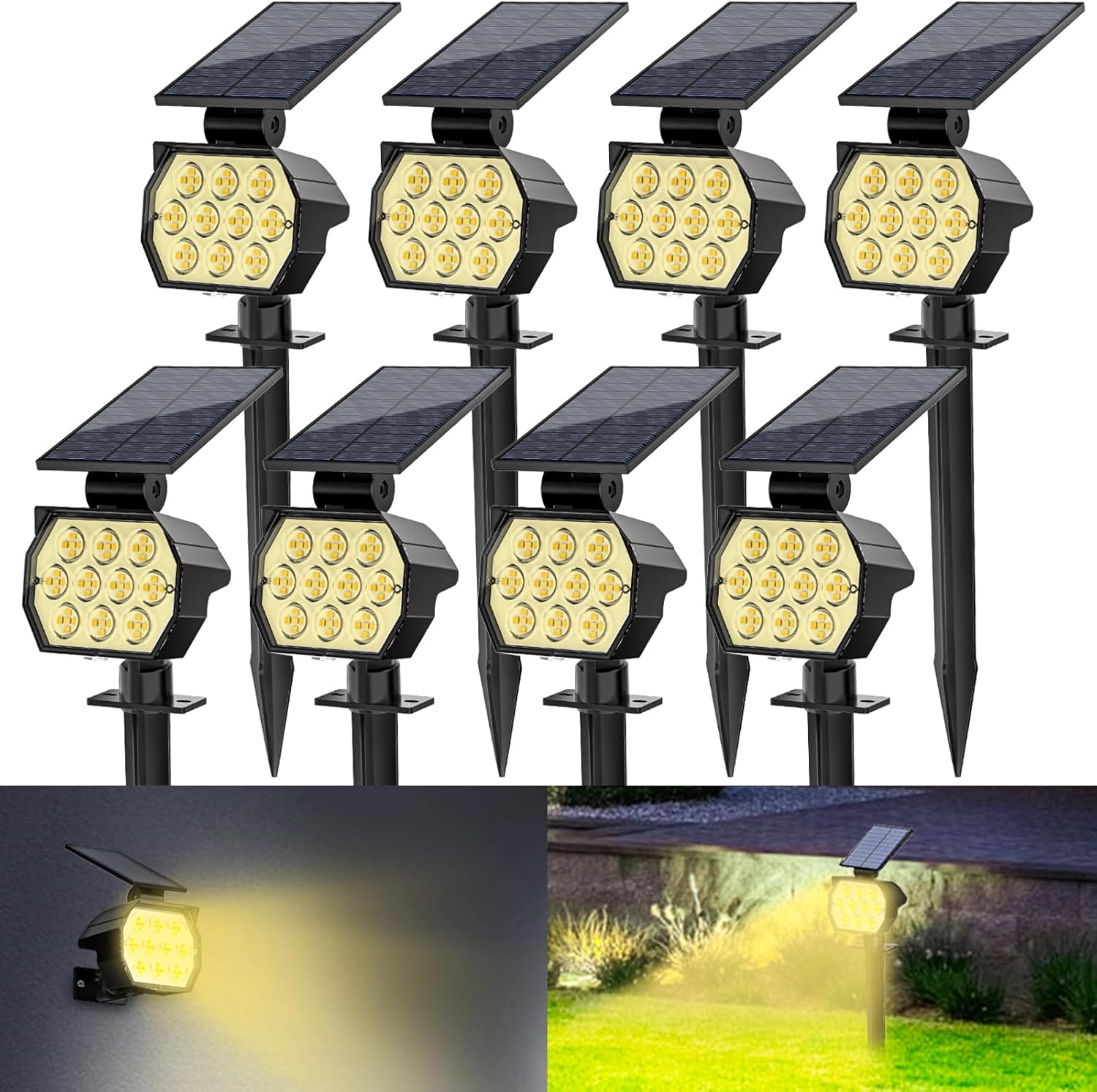 Solar Spot Lights Outdoor with 50 LED for Garden and Pathway