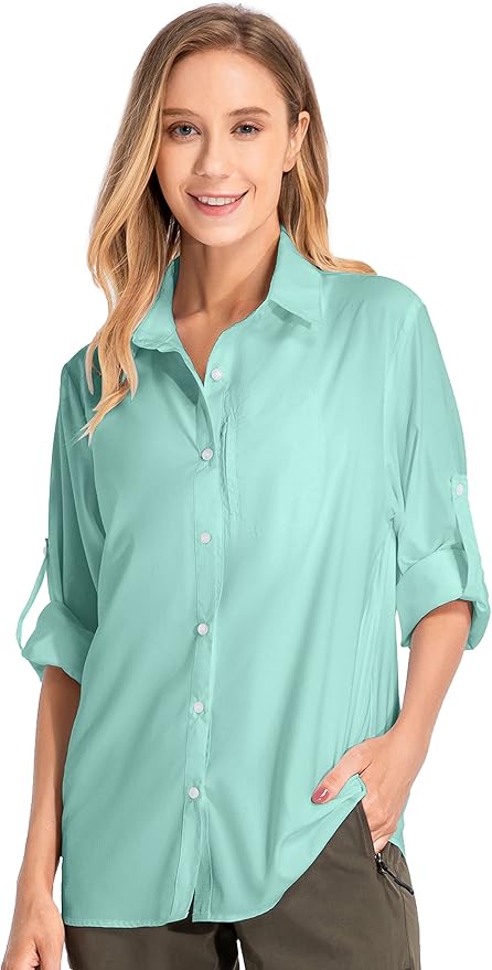 Women's UPF 50 Long Sleeve Sun Protection Shirts for Outdoor Fun