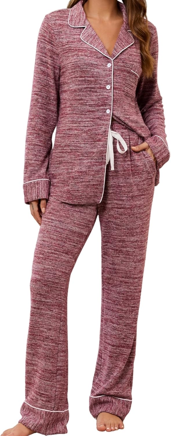 Leikar Button Up Pajama Set for Women - Soft and Comfortable PJs