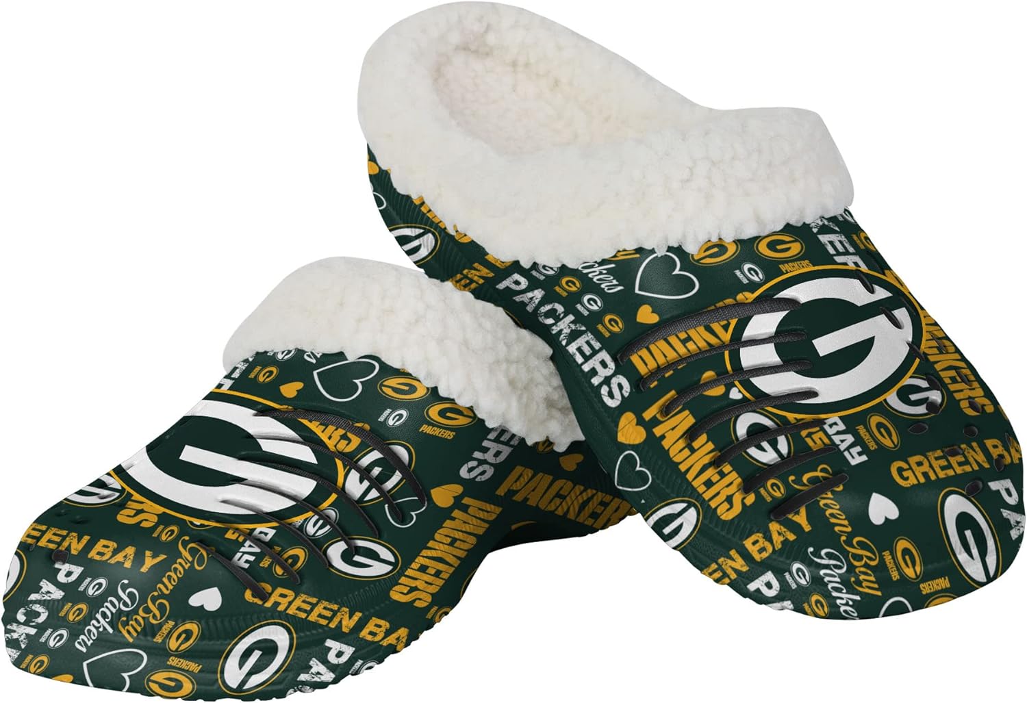 FOCO Women's NFL Team Logo Sherpa Lined Love Shoe Clogs