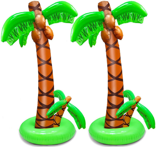 Inflatable Palm Trees 2 Pack for Luau Hawaiian Party Decor